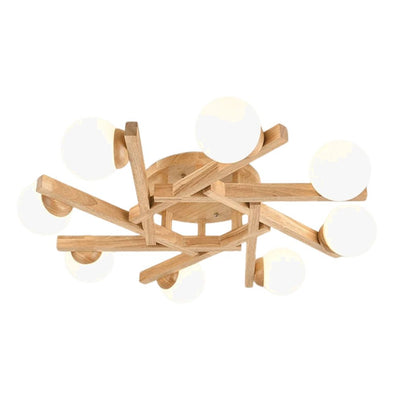Plafonnier Led Design Nordique en Bois pour Décoration Intérieure - Lumiine