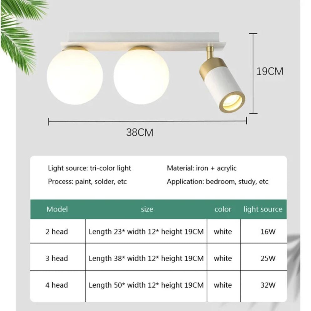 Plafonnier Led Design Nordique en Verre Luminaire Décoratif