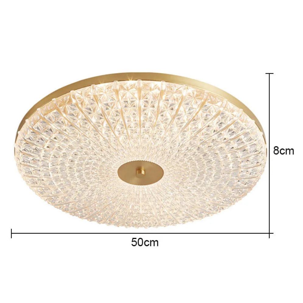 Plafonnier Led en Acrylique Rond avec Dorures - Lumiine
