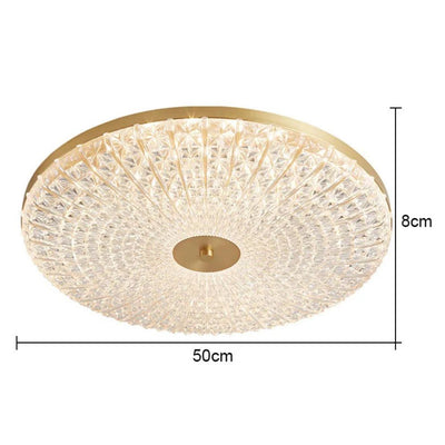 Plafonnier Led en Acrylique Rond avec Dorures - Lumiine

