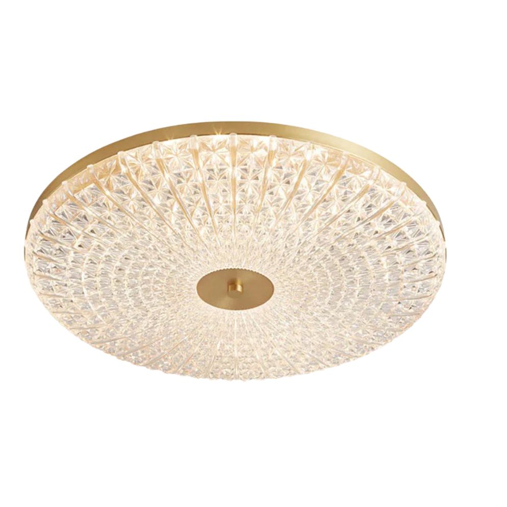 Plafonnier Led en Acrylique Rond avec Dorures - Lumiine

