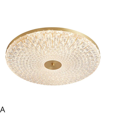 Plafonnier Led en Acrylique Rond avec Dorures - Lumiine
