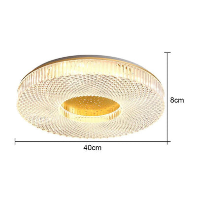 Plafonnier Led en Acrylique Rond avec Dorures - Lumiine
