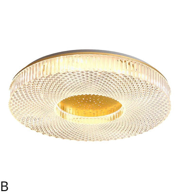 Plafonnier Led en Acrylique Rond avec Dorures - Lumiine

