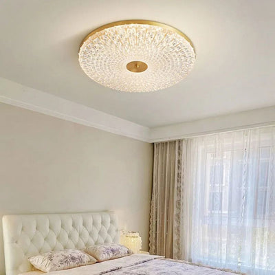 Plafonnier Led en Acrylique Rond avec Dorures - Lumiine
