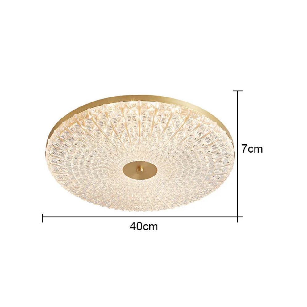 Plafonnier Led en Acrylique Rond avec Dorures - Lumiine
