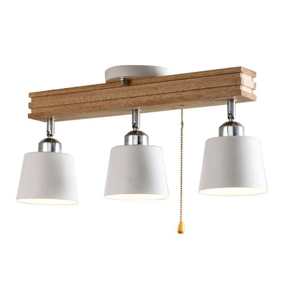 Plafonnier Led en Bois et Métal à Une ou Plusieurs Lampes - Lumiine