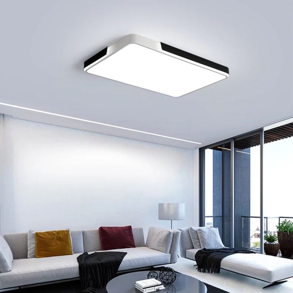Plafonnier Led en Rectangle Blanc & Noir - Lumiine