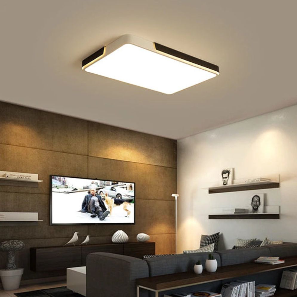 Plafonnier Led en Rectangle Blanc & Noir - Lumiine