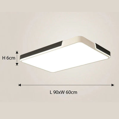 Plafonnier Led en Rectangle Blanc & Noir - Lumiine