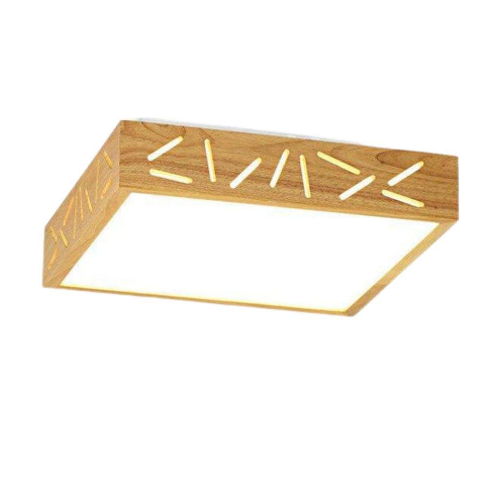 Plafonnier Led Géométrique et Base en Bois Geometry - Lumiine