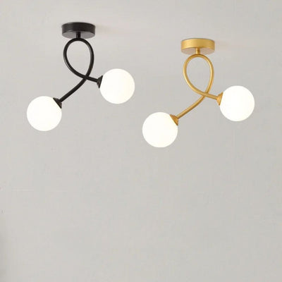 Plafonnier Led Minimaliste Or Noir Cuivre Chambre Salon Hall - Lumiine