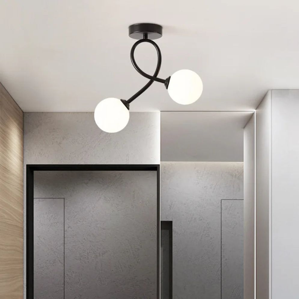 Plafonnier Led Minimaliste Or Noir Cuivre Chambre Salon Hall - Lumiine
