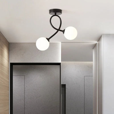 Plafonnier Led Minimaliste Or Noir Cuivre Chambre Salon Hall - Lumiine