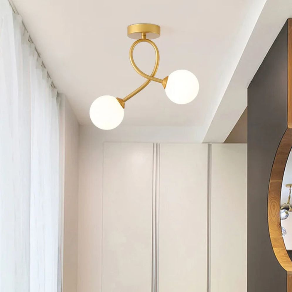 Plafonnier Led Minimaliste Or Noir Cuivre Chambre Salon Hall - Lumiine