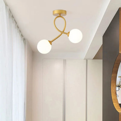 Plafonnier Led Minimaliste Or Noir Cuivre Chambre Salon Hall - Lumiine