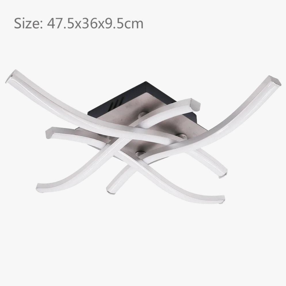 Plafonnier Led Moderne Barres Chromées Flush - Lumiine
