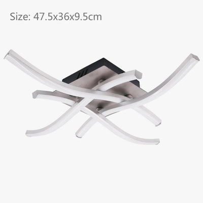 Plafonnier Led Moderne Barres Chromées Flush - Lumiine