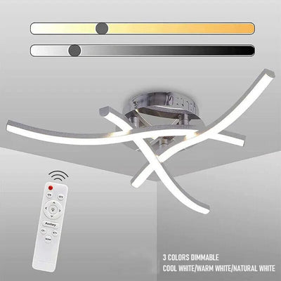 Plafonnier Led Moderne Barres Chromées Flush - Lumiine