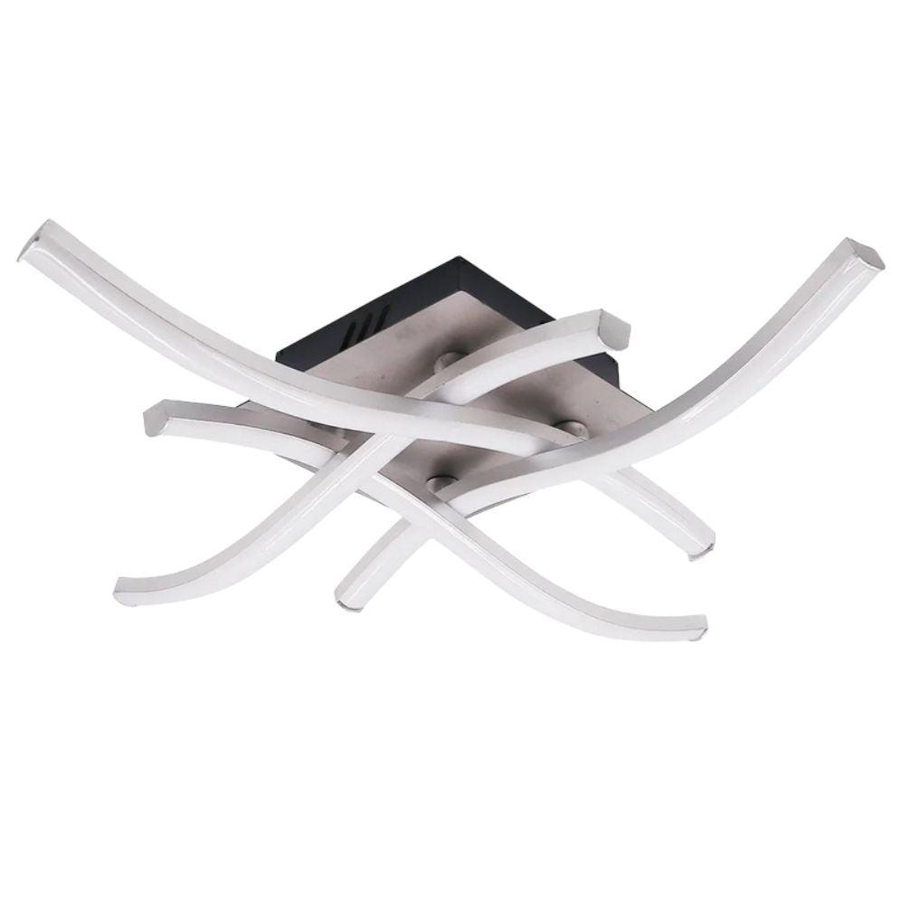 Plafonnier Led Moderne Barres Chromées Flush - Lumiine