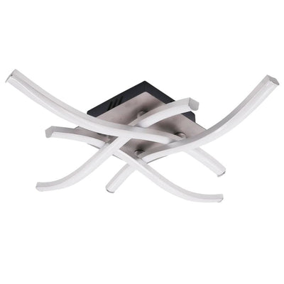 Plafonnier Led Moderne Barres Chromées Flush - Lumiine