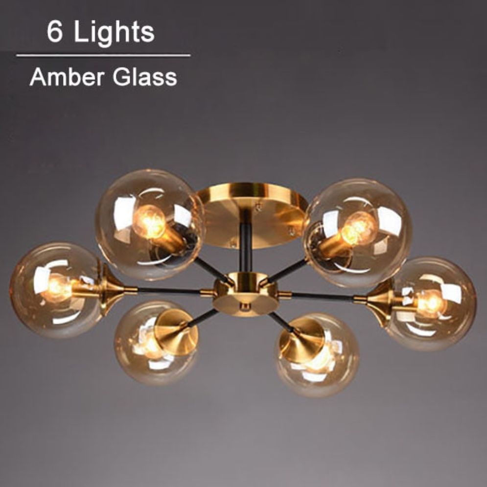 Plafonnier Led Moderne en Verre de Luxe
