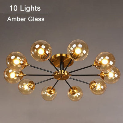 Plafonnier Led Moderne en Verre de Luxe