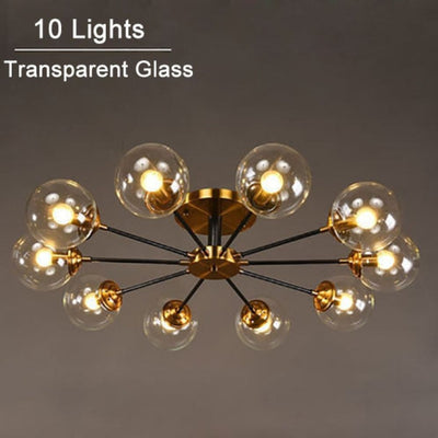 Plafonnier Led Moderne en Verre de Luxe