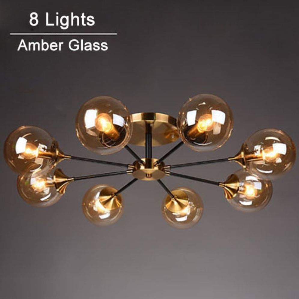 Plafonnier Led Moderne en Verre de Luxe