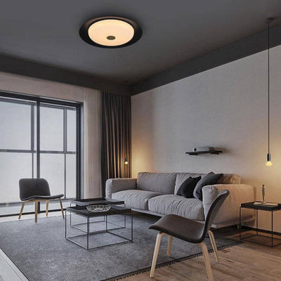 Plafonnier Led Rond en Verre et Métal au Design Moderne - Lumiine