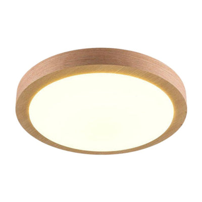 Plafonnier Led Rond Ultra-Fin en Grain de Bois - Lumiine