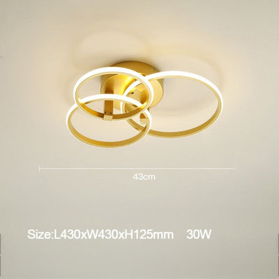 Plafonnier Led Suspendu Design Moderne avec Anneaux Brossés - Lumiine
