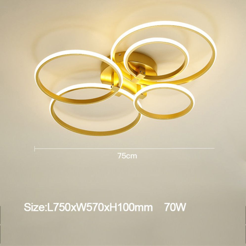 Plafonnier Led Suspendu Design Moderne avec Anneaux Brossés - Lumiine
