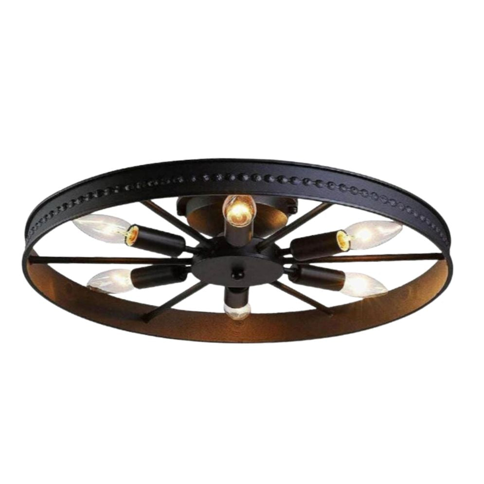 Plafonnier Moderne à Leds Lumières Industrielles Fer Noir - Lumiine