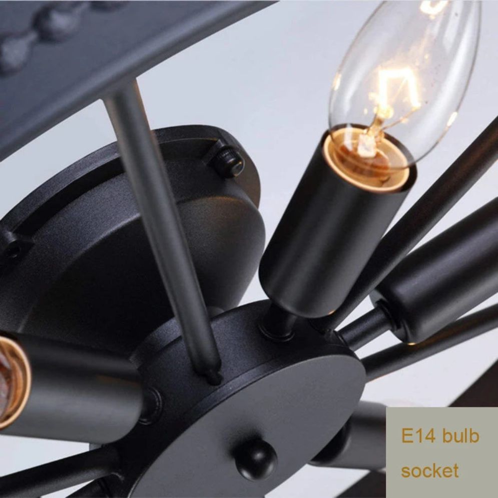Plafonnier Moderne à Leds Lumières Industrielles Fer Noir - Lumiine