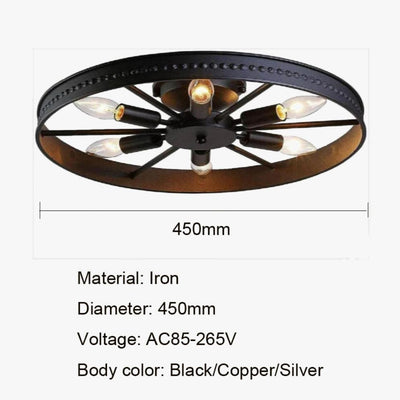 Plafonnier Moderne à Leds Lumières Industrielles Fer Noir - Lumiine