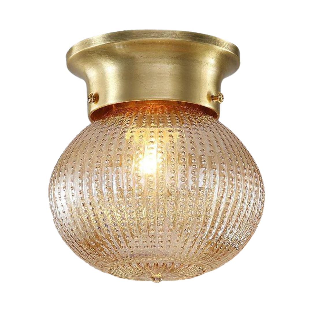 Plafonnier Moderne avec Boule en Verre et Métal Doré Joha - Lumiine