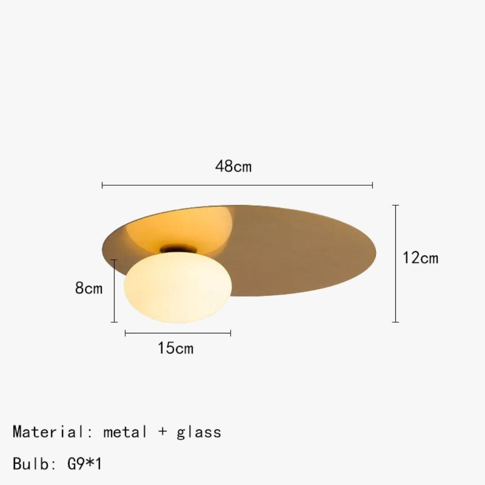 Plafonnier Moderne Led avec Globe en Verre Duna - Lumiine