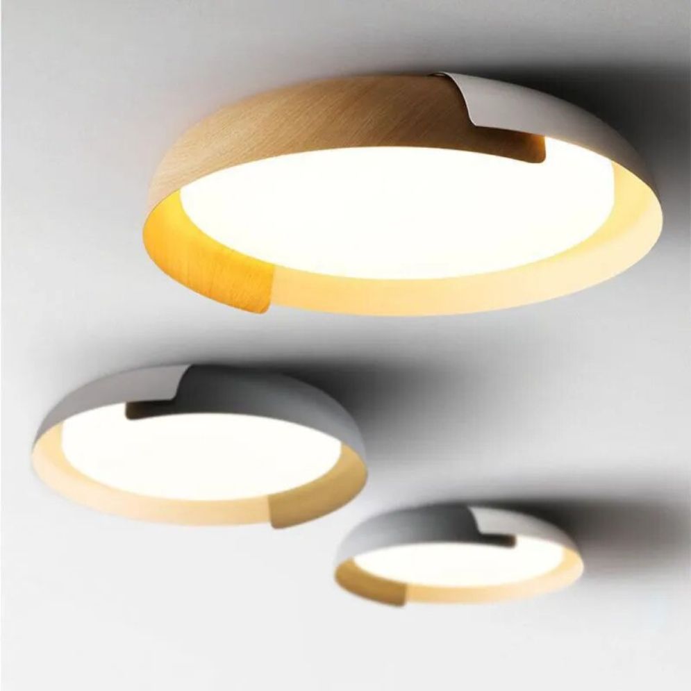 Plafonnier Moderne Led en Bois et Métal Coloré Celio - lumiine