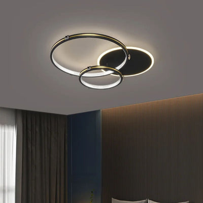 Plafonnier Moderne Led Métallique Circulaire et Fin Glenn - Lumiine