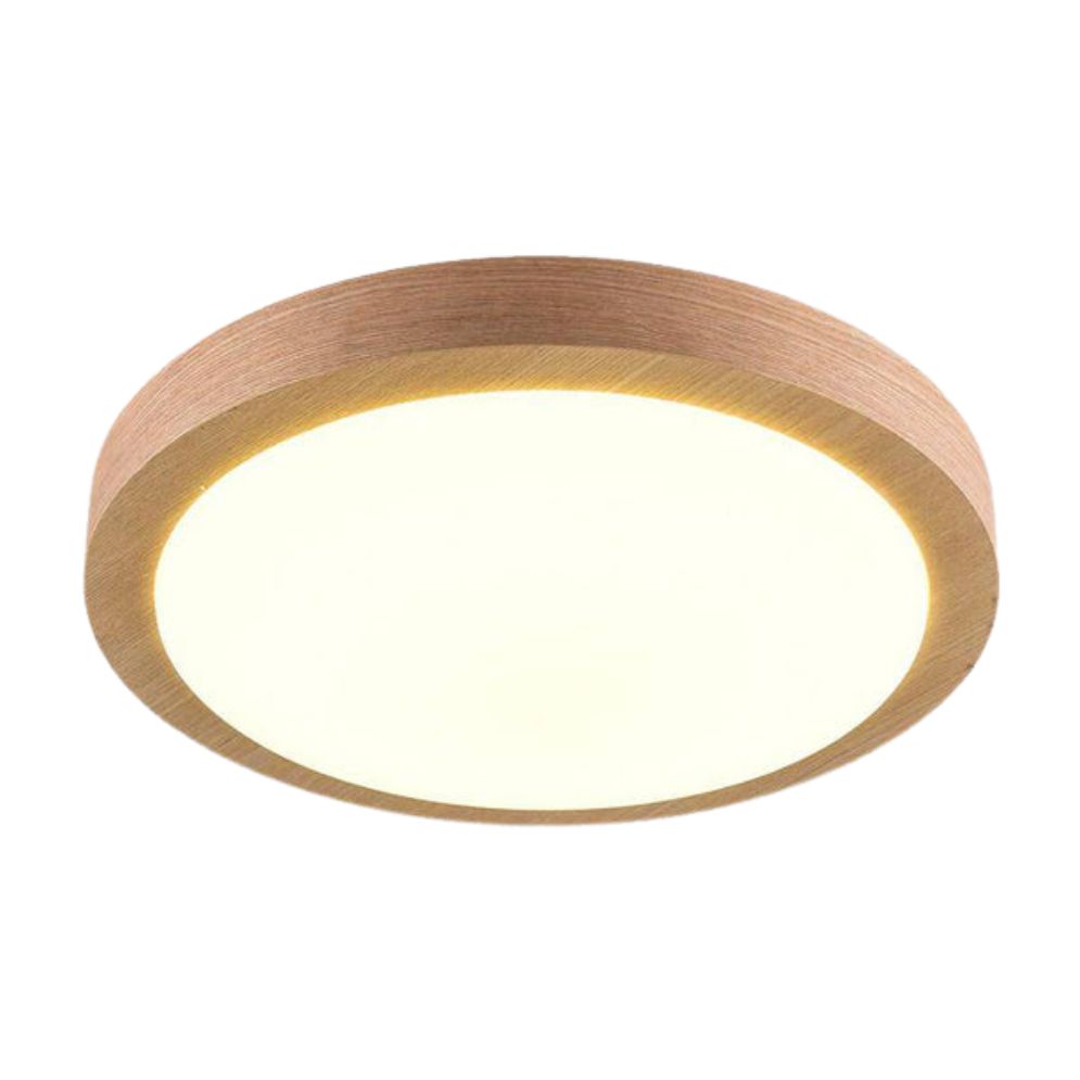 Plafonnier Moderne Led Rond en Bois Style Nordique - Lumiine

