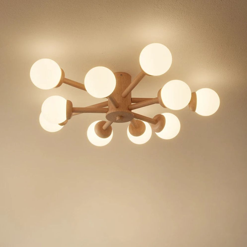 Plafonnier Nordique Moderne en Bois à Led pour Chambre - Lumiine