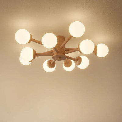 Plafonnier Nordique Moderne en Bois à Led pour Chambre - Lumiine