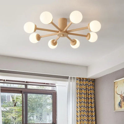 Plafonnier Nordique Moderne en Bois à Led pour Chambre - Lumiine