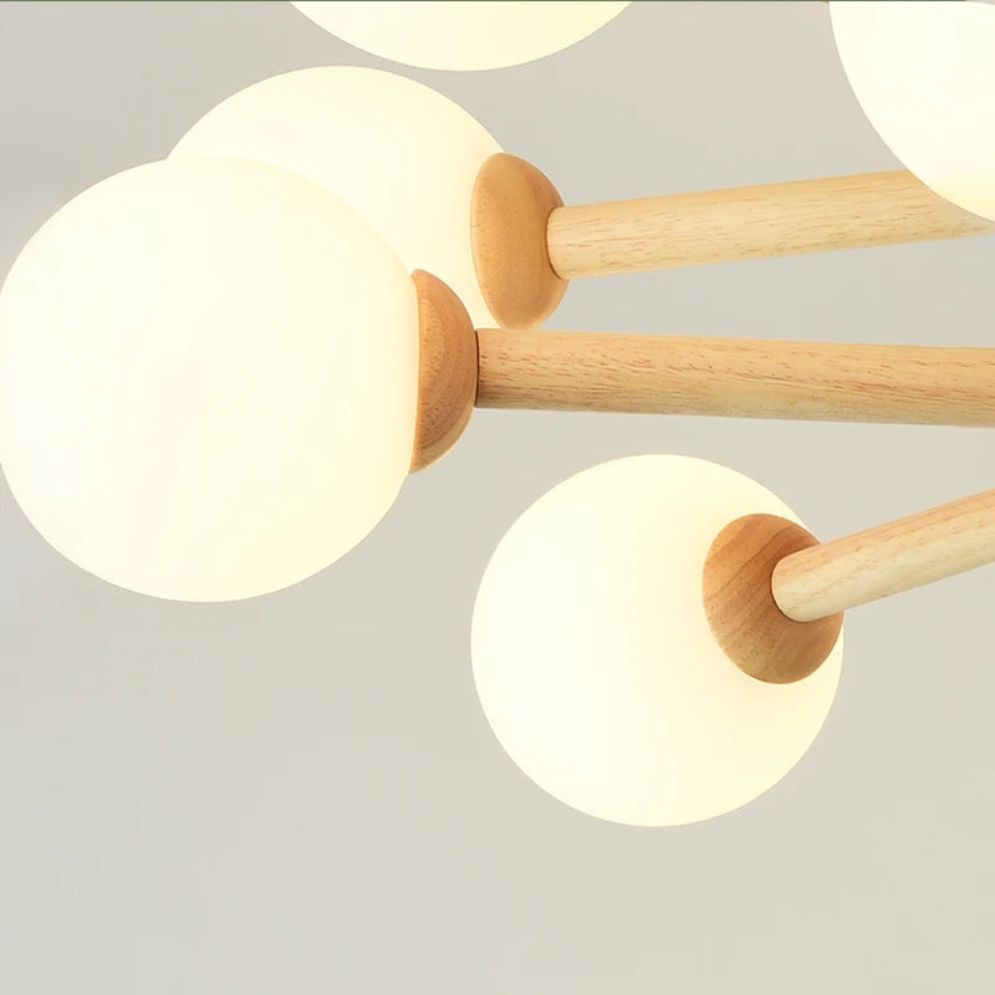 Plafonnier Nordique Moderne en Bois à Led pour Chambre - Lumiine
