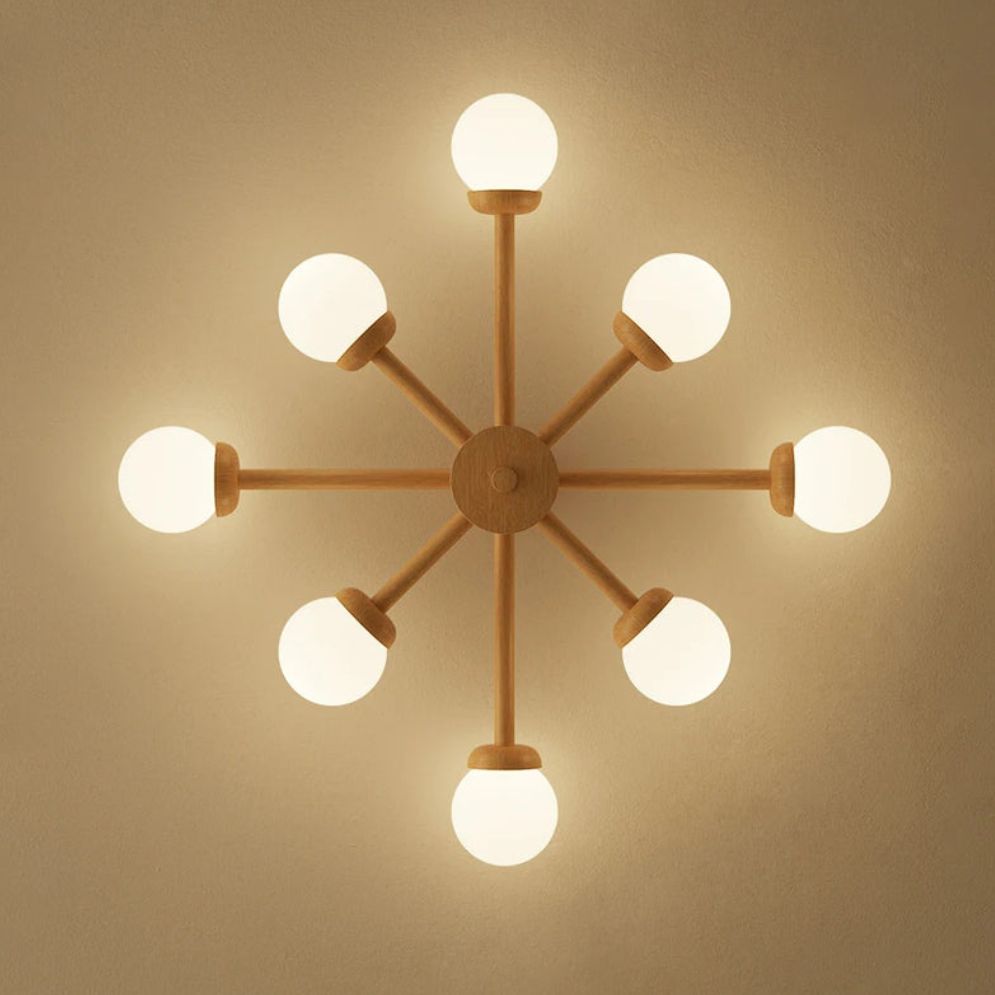 Plafonnier Nordique Moderne en Bois à Led pour Chambre - Lumiine