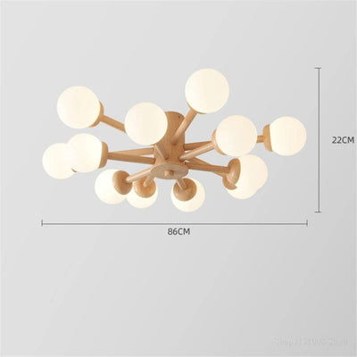 Plafonnier Nordique Moderne en Bois à Led pour Chambre - Lumiine