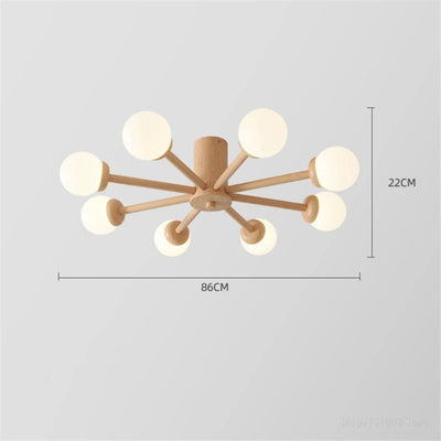 Plafonnier Nordique Moderne en Bois à Led pour Chambre - Lumiine