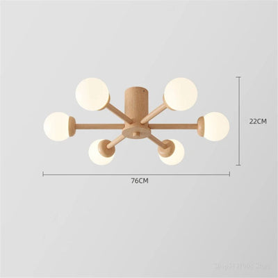 Plafonnier Nordique Moderne en Bois à Led pour Chambre - Lumiine