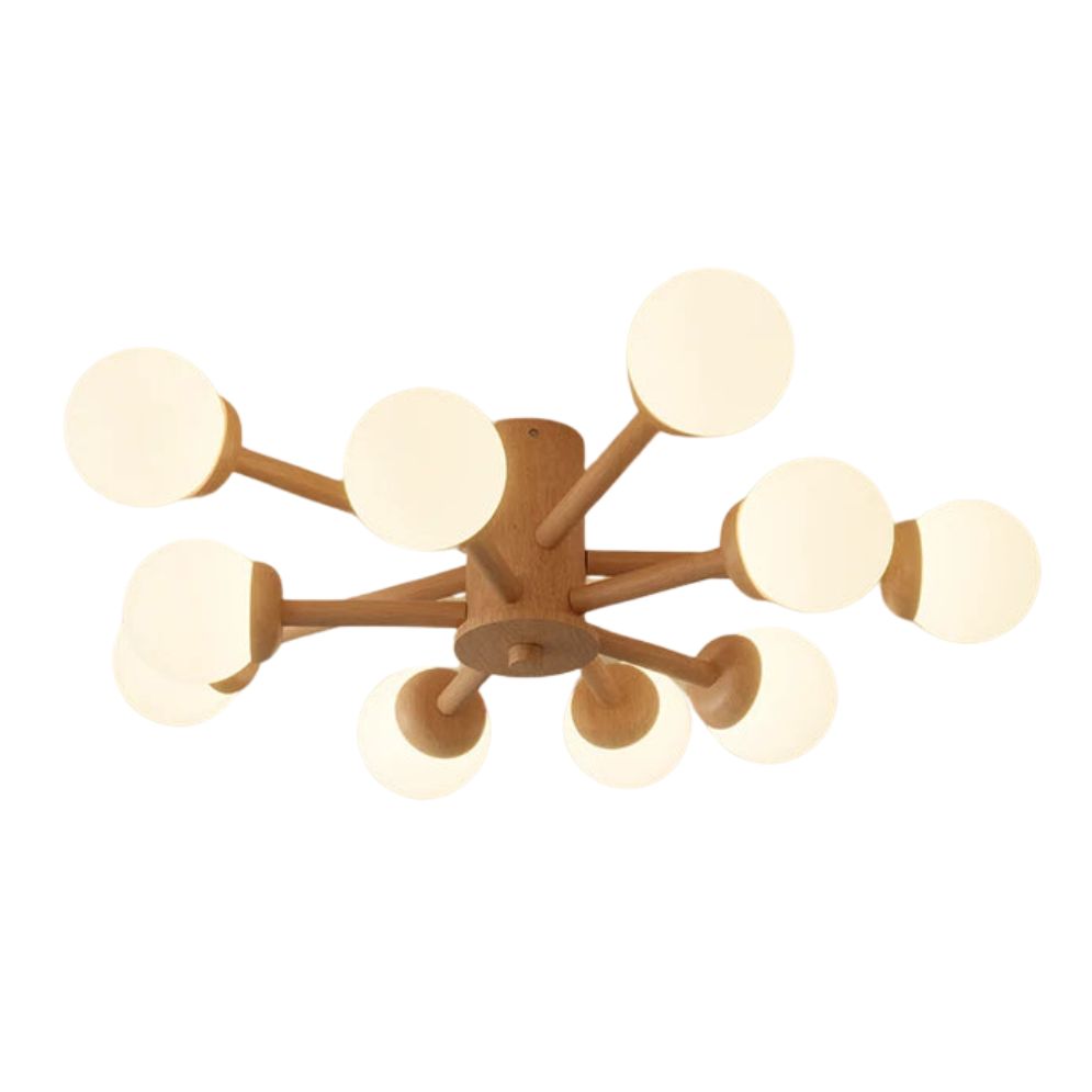 Plafonnier Nordique Moderne en Bois à Led pour Chambre - Lumiine